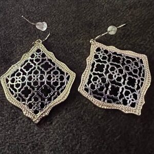 Kendra Scott Gold and Silver Diamond-Shaped Earrings